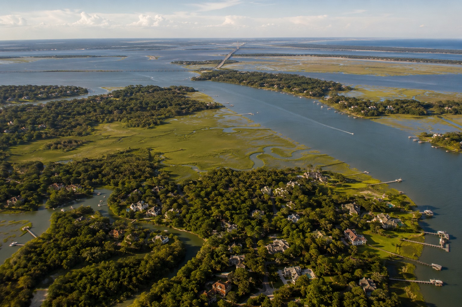 Aerial view of Johns Island SC and surrounding Lowcountry service area